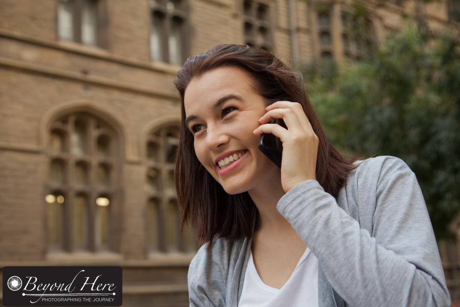 Student on smart phone