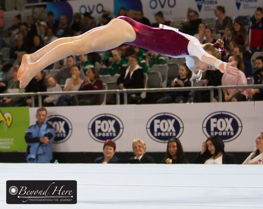 Female gymnast doing floor routine