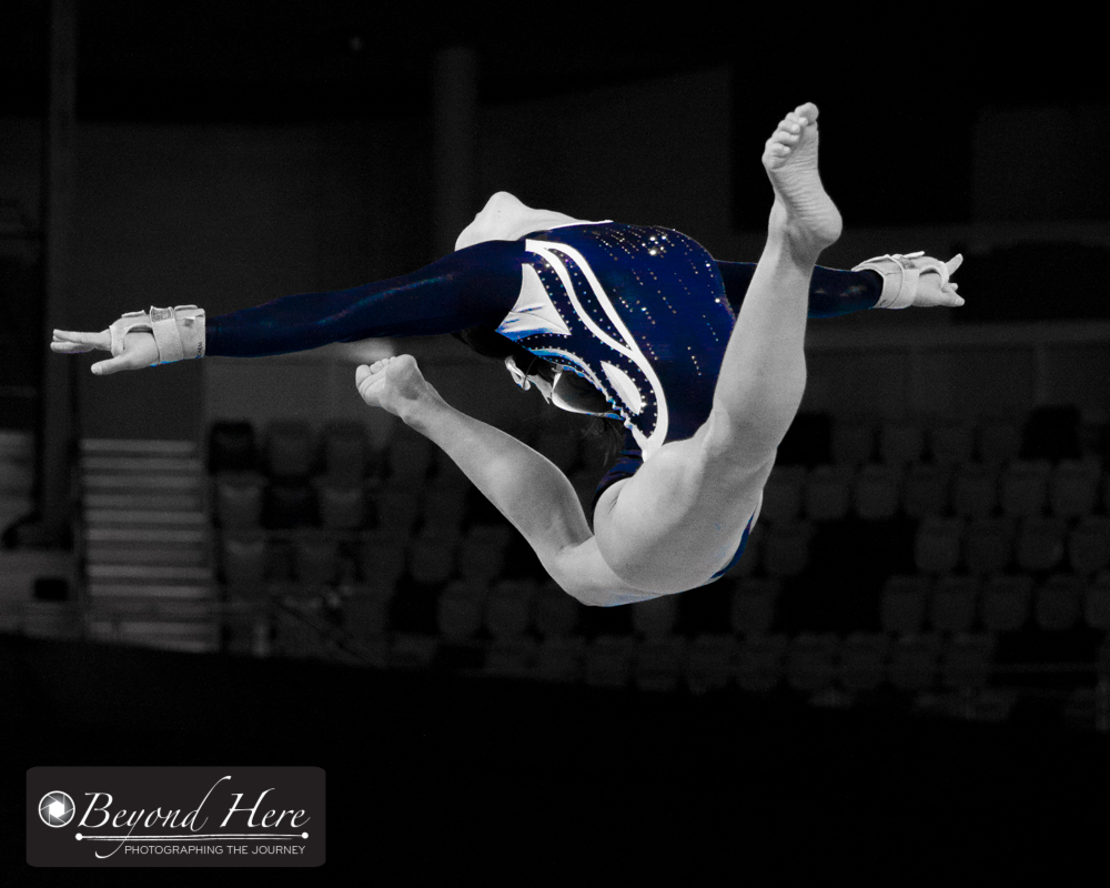Gymnast doing split leap